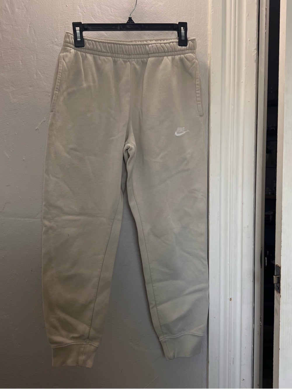 Nike Light Cream Joggers with Embroidered Logo